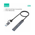 Amaze USB3.0 + Type-C TO 4 IN 1 USB 3.0 Hub | A304